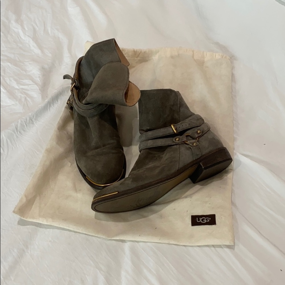 UGG zip up gray booties